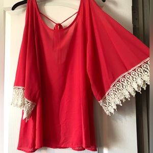 Aggie Flowy Coral Blouse